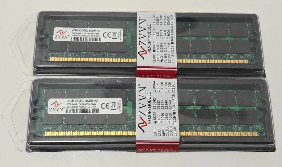4GB DDR2－800 PC2－6400 2GBx2枚の通販 【中古-非常に良い】 PC2-6400 