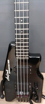 Aria Pro  Headless Interceptor Bass Black