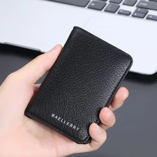 Mens Slim Minimalist Wallet Leather Bifold Credit Card Holder Front Pocket Purse