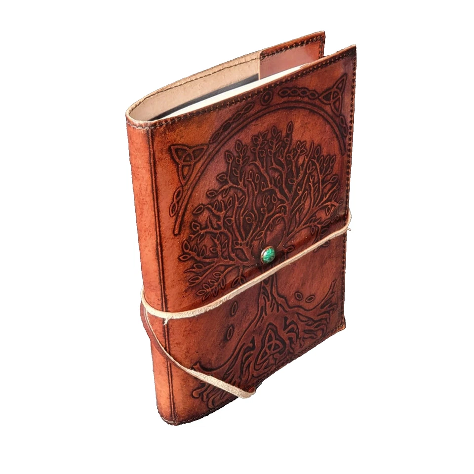 Vera Tucci Refillable Leather Journal 6x8 – Tree of Life Green Gem - Image 3 of 4