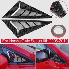 Carbon Fiber Front Side Vent Window Louver Cover For Honda Civic Sedan 8th 06-10 Carbon Fiber Front Side Vent Window Louver Cover For Honda Civic Sedan 8th 06-10