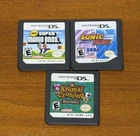 Animal Crossing Wild World, Sonic Rush, Super Mario Nintendo DS Cartridge Lot