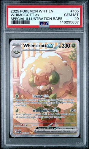 2025 Pokemon White Flare Whimsicott EX Special Illustration Rare PSA 10 #165