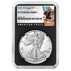 2025-W $1 1-oz Proof American Silver Eagle NGC PF70UC Black Label Retro Core