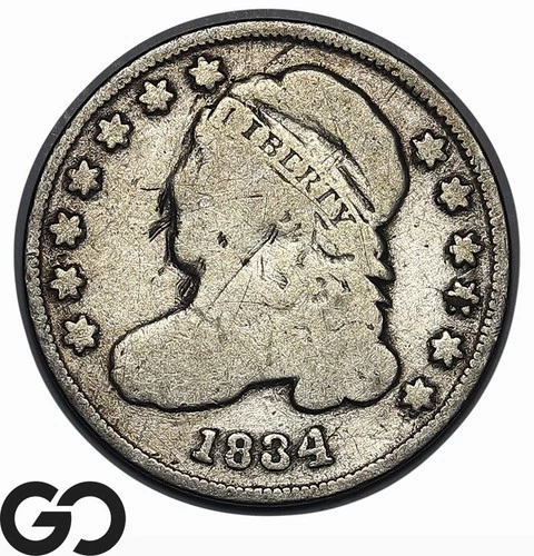 1834-P Capped Bust Dime — photo from another recent sale