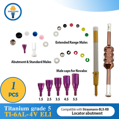 Locator abutment Male caps kit fit to Straumann BLX RB GH1.5-5.5