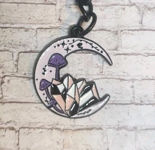 Moon Crystal Mushroom Keychain Cute Stunning Beautiful Keychain