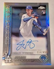 2025 Topps Chrome Update Baseball Justin Wrobleski RC Debut Autograph 034/499 