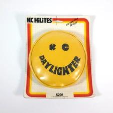 NOS Vintage KC HILITES Daylighter 6" Fog Light Cover Yellow Vinyl PAIR 5201