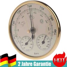 Analoge Wetterstation Barometer Thermometer Hygrometer Wand Befestigter Rund DE
