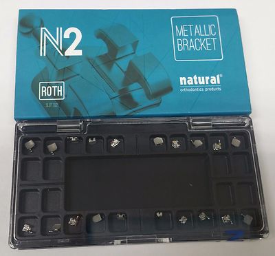 Case of Brackets Roth 0.22 H / 3, 4, 5 sandblasted base N2 NATURAL Orthodontics 
