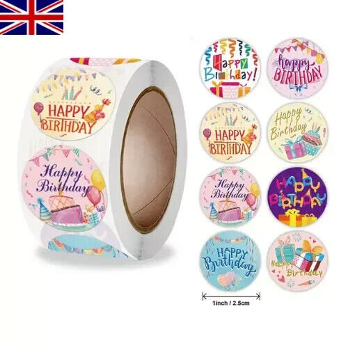 Happy Birthday Stickers, Vinyl Stickers, Children, Present Gifts Cards Labels UK - Picture 8 of 11