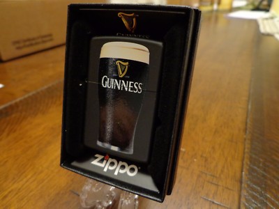 GUINNESS BEER DRAFT BEER BLACK MATTE ZIPPO LIGHTER MINT 2017