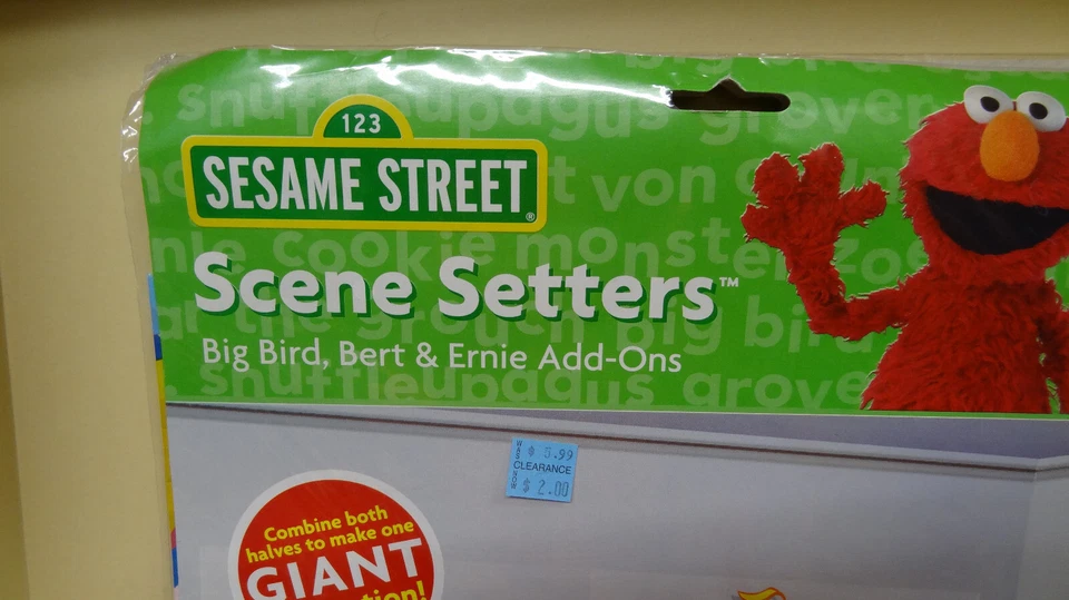 SESAME STREET Big Bird, Bert & Ernie with add-on's Wall SCENE SETTERS 5' New - Image 4 of 4
