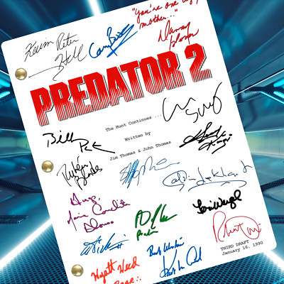 Predator 2 Movie Script Signed, Autograph Reprints, Full Movie Script ...