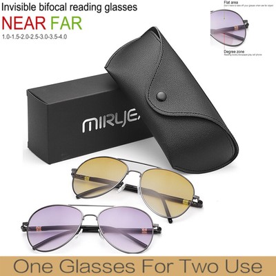 Bifocal Reading Glasses Tinted Sunglasses Metal Spring Hinge