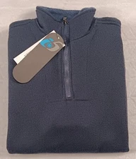 i 5 Apparel_Mens_H Navy_Fleece Sz.Medium_1/4 Zip_Sweater_Pullover_Textured