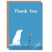 SüßE WeißE Husky-Blumen-Himmel-Nette Frau Danke Dankeskarte