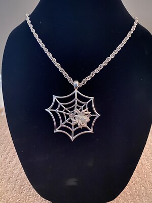 New Pauline Rader Signed Silver Spiderweb Necklace- only 5 ever made