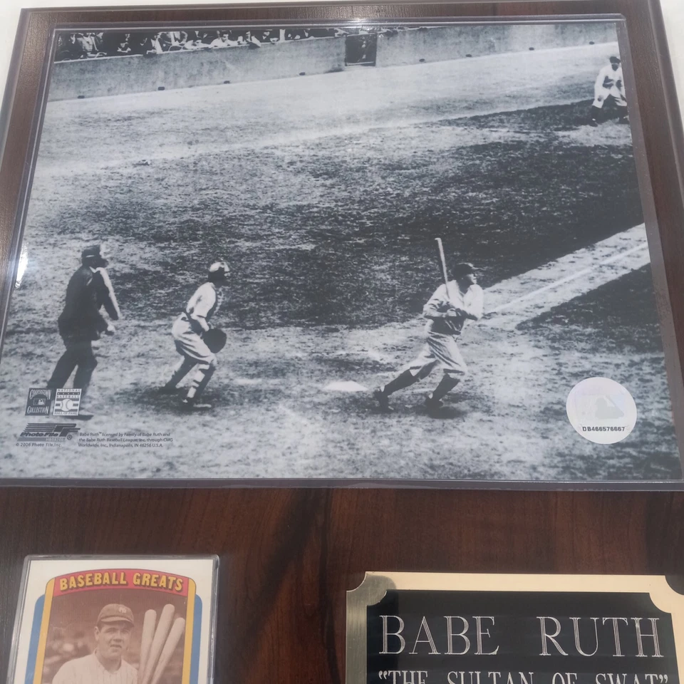 Babe Ruth The Sultan Of Swat 60 Home Runs New York Yankees Wooden Plaque 12x15 - Image 3 of 4
