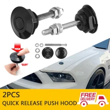 2pc Push Button Quick Release Car Bumper Latch Kit Hood Bonnet Pins Lock Clip US