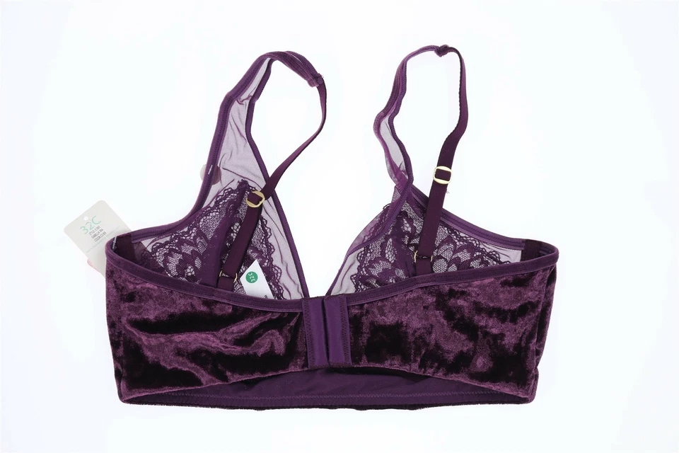 Sujetador Honeydew 155402 Intimates Isabella Encaje y Terciopelo Púrpura 35065 Negro 32C Foto 3 de 3