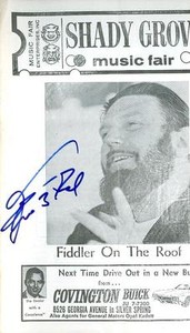THEODORE BIKEL FIDDLER ON THE ROOF SIGNED PLAYBILL