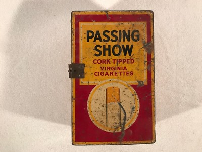 cork tipped cigarettes Vintage Old Rare Passing Show Virginia Litho. Tin Box LOT of 2 Vintage Craven