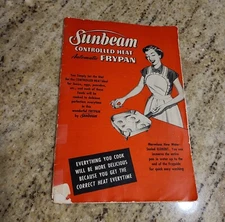 1953 Sunbeam Controlled Heat Automatic Frypan Manual  Vintage