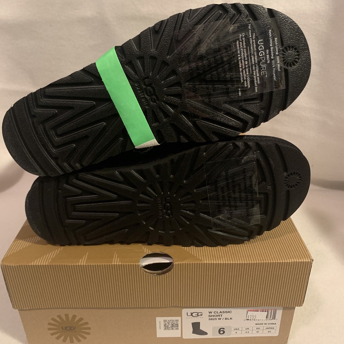 UGG Australia Classic Short Black 5825 BOOTS Womens 6 for sale