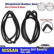 Weatherstrip Rubber F+R w Moulding Hole Fits Nissan Sentra Sunny B11 1981-85 P07