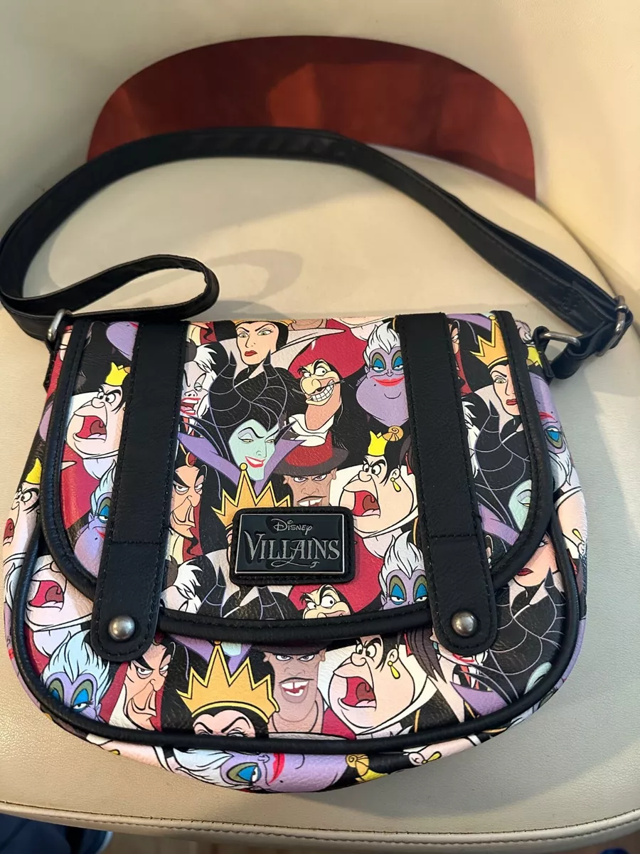 Loungefly Disney Villains Saddle Crossbody Purse Ursula Maleficent Cruella  Used