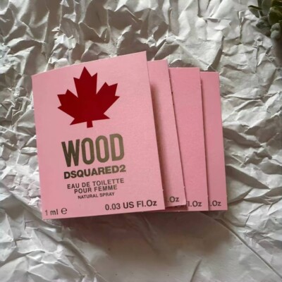 Lot 4 Dsquared 2 Wood Pour Femme EDT for Women Sample Spray Vial 1ml / 0.03oz ea