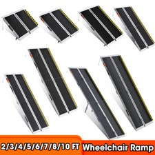 2/3/4/5/6/7/8/10 FT Folding Home Wheelchair Ramp Non-Skid Aluminum Ramps Steps