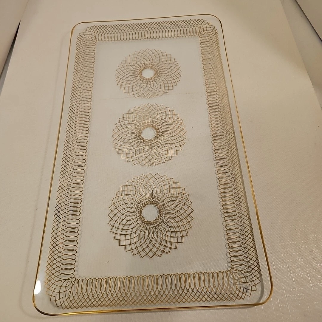Danish Designer Sven Jensen MCM Atomic Glass Tray By CoronaGlas