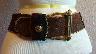 Linea Pelle Patchwork Italy Leather Anthropologie Brass  display picture 1