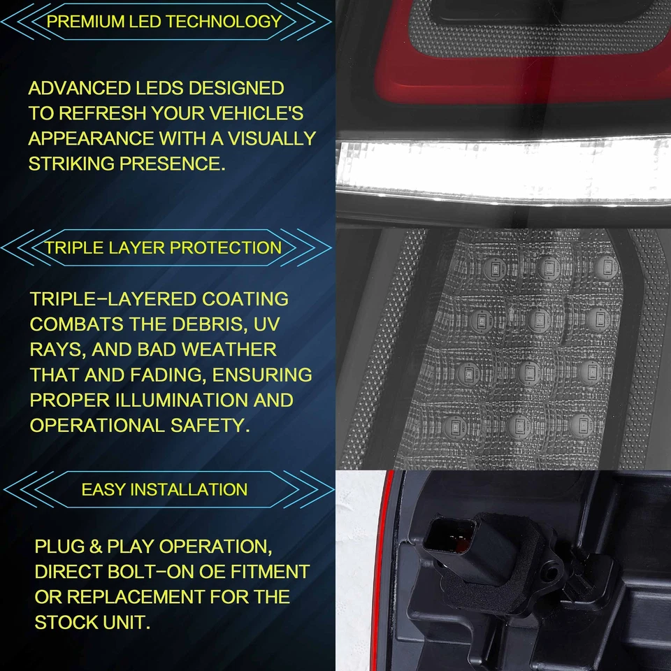 Luces traseras LED ahumadas VLAND Chrysler 300C 2011-2014 arranque animación luces traseras Foto 4 de 4