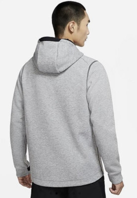 Nike Pro Therma-Fit Full Zip Fleece Hoodie Gray Navy Mens Multi