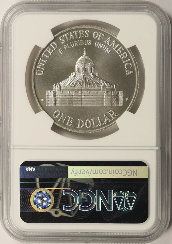 2000-P Library of Congress Silver Dollar $1 NGC MS69 - Image 2 of 2