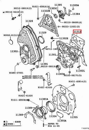 Genuine Hilux LN171 LN170 LN167 LN166 3L 5L 2L Timing Gear Cover Case Gasket - Picture 10 of 20