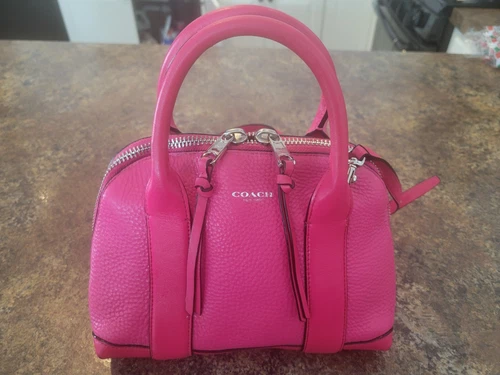 Coach SMALL 30143 Bleecker Preston borsa a tracolla in pelle di bufalo rosa caldo