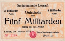 L&ouml;rrach - Stadt - 5 Milliarden Mark - No KN 5st - Keller 3311.k.