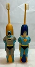 Vtg 1970s Janex Yellow Batman and Blu Superman (Pair) Electric Kids Toothbrushes