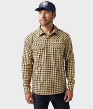$99 Stio Men's Eddy Long Sleeve Shirt - Local Honey Check - Medium - New W/ Tags