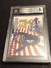 BECKETT AUTOGRAPHED 2002 ADAM VINATIERI SIGNED GOAL POST w/ 48 YD GWFG