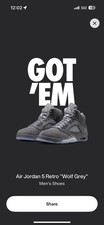 Nike Air Jordan 5 Retro Wolf Grey 2026 size 10M