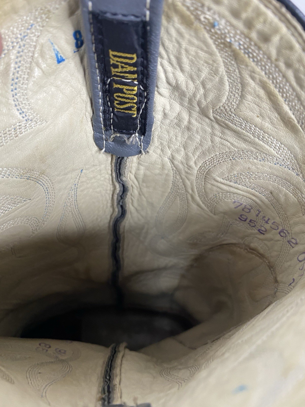 VTG Dan Post Gray Python Snakeskin Western Boots … - image 5