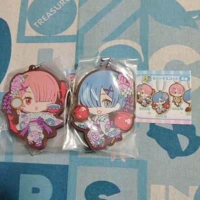Re:Zero Rem & Ram Rubber Mascot Keychains Set 2 Yuki Outfits
