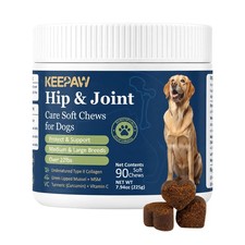 KEEPAW Hip and Joint Chews for Dogs 90 Count Medium  Large Breed, Brown