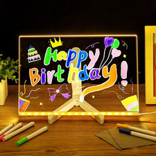 Lavagnetta LED Con Colori, Bacheca Luminosa in Acrilico, Lavagna Trasparente Con